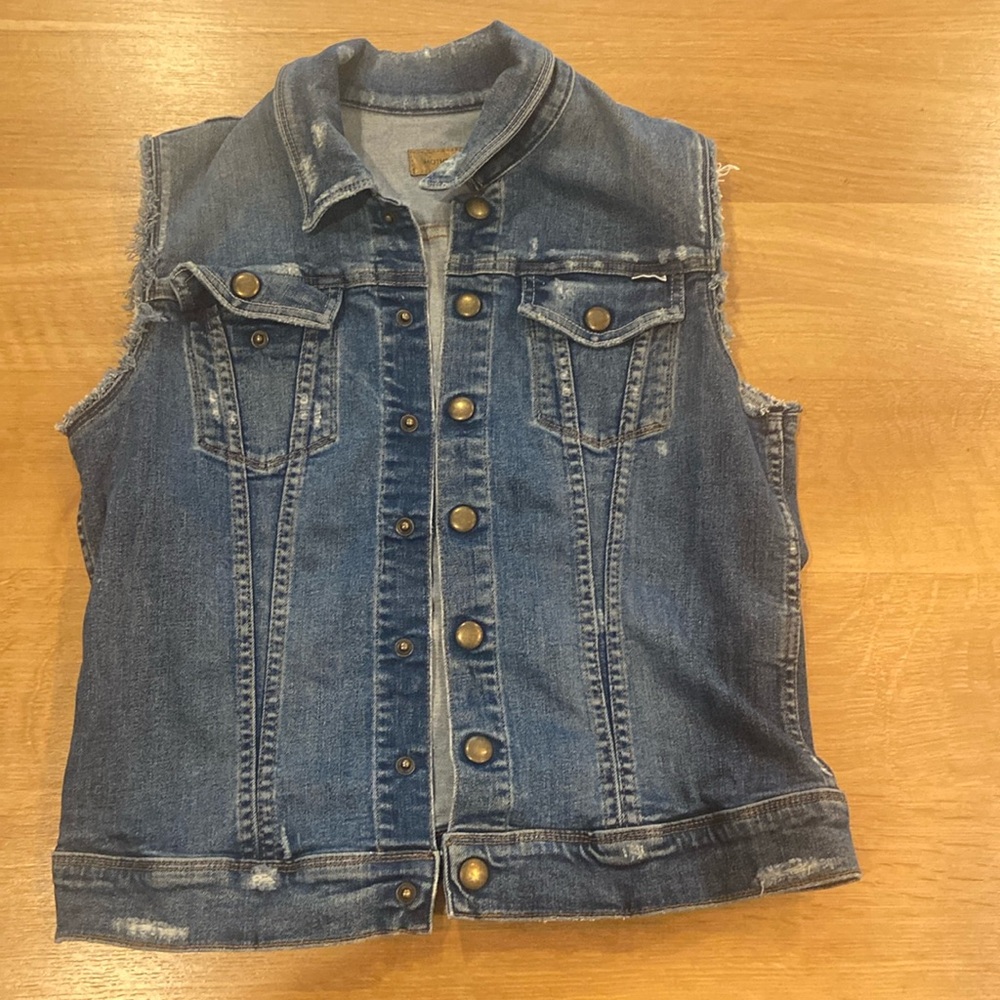 MOTHER sleeveless denim vest, size medium